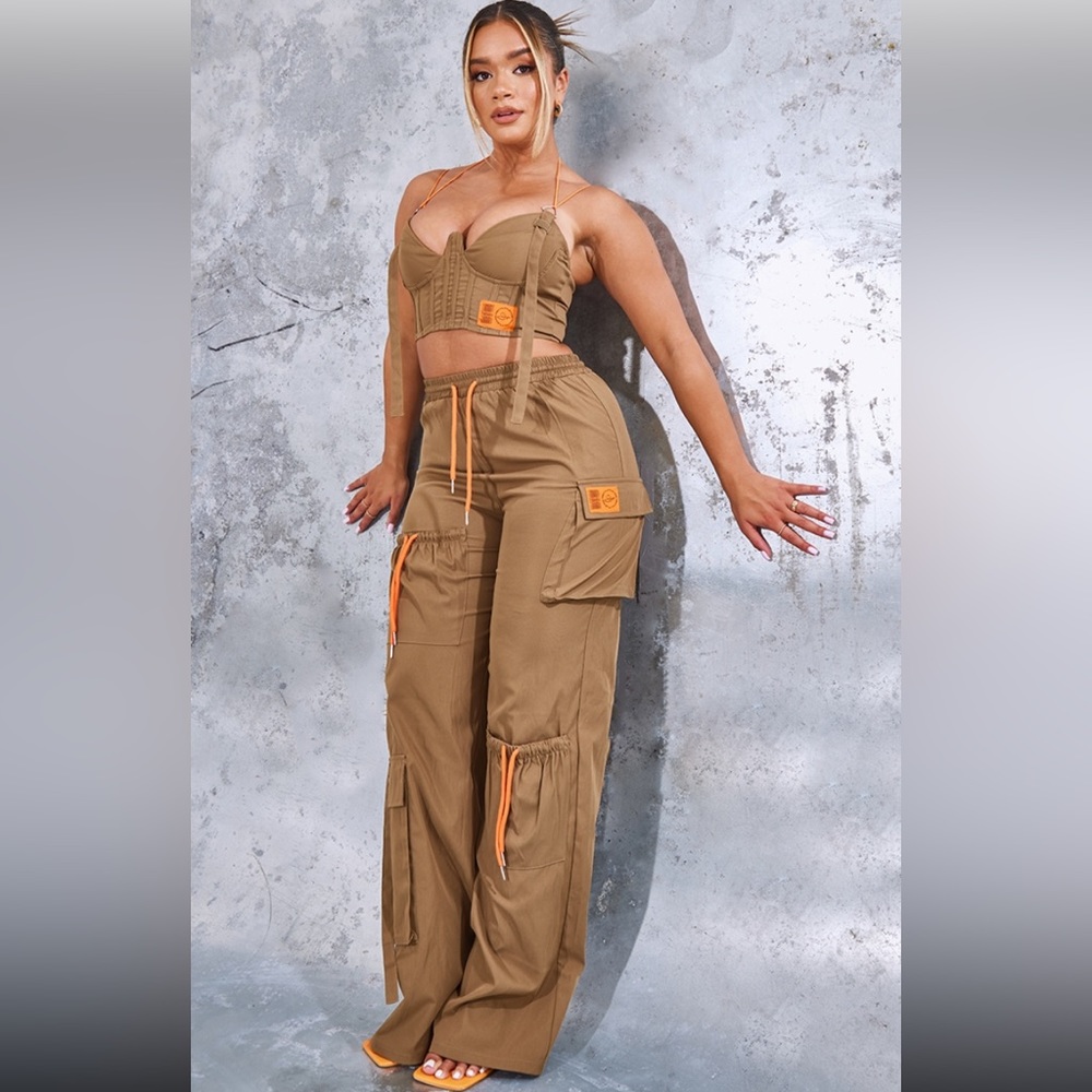 PLT Shape Khaki Cargo Joggers